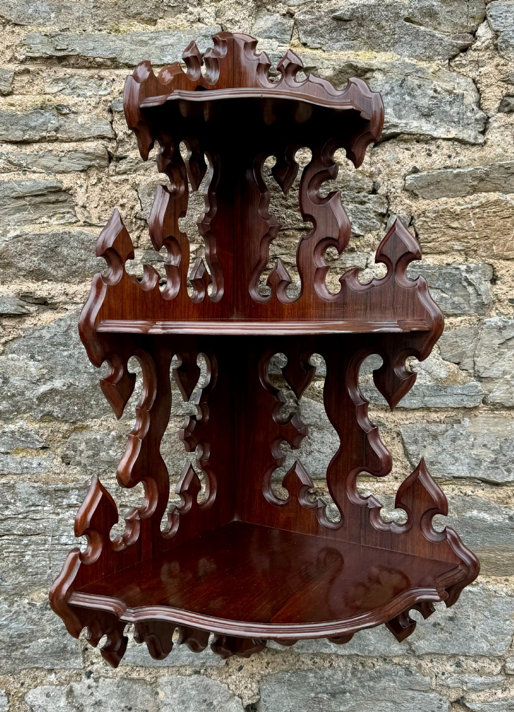 Victorian Rosewood Hanging Corner Shelves View II