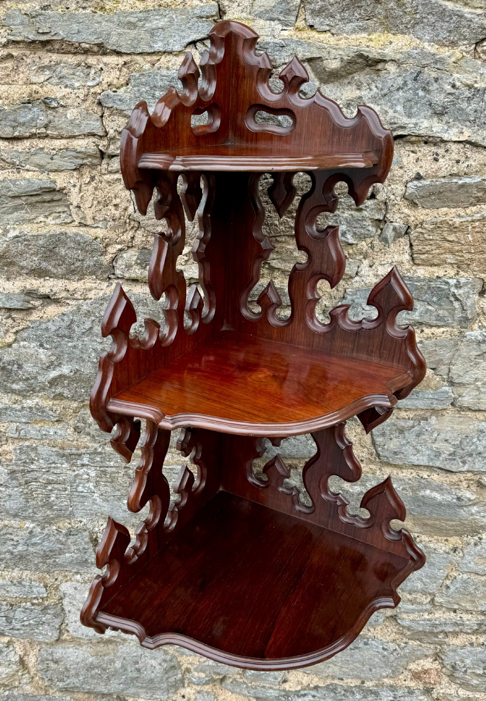 Victorian Rosewood Hanging Corner Shelves View IV
