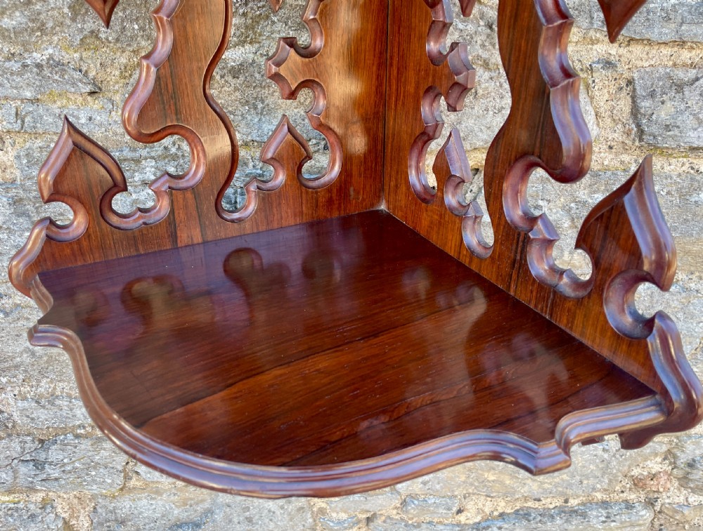 Victorian Rosewood Hanging Corner Shelves View VII