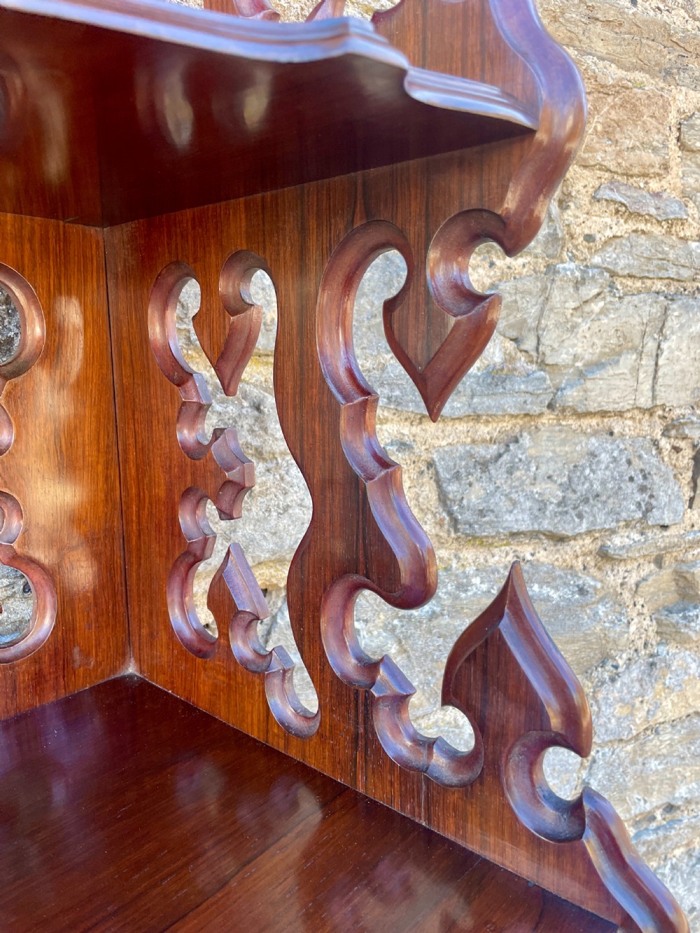 Victorian Rosewood Hanging Corner Shelves View VIII