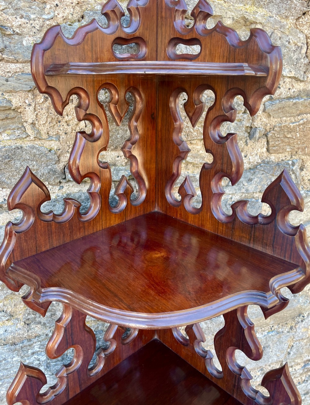 Victorian Rosewood Hanging Corner Shelves View X