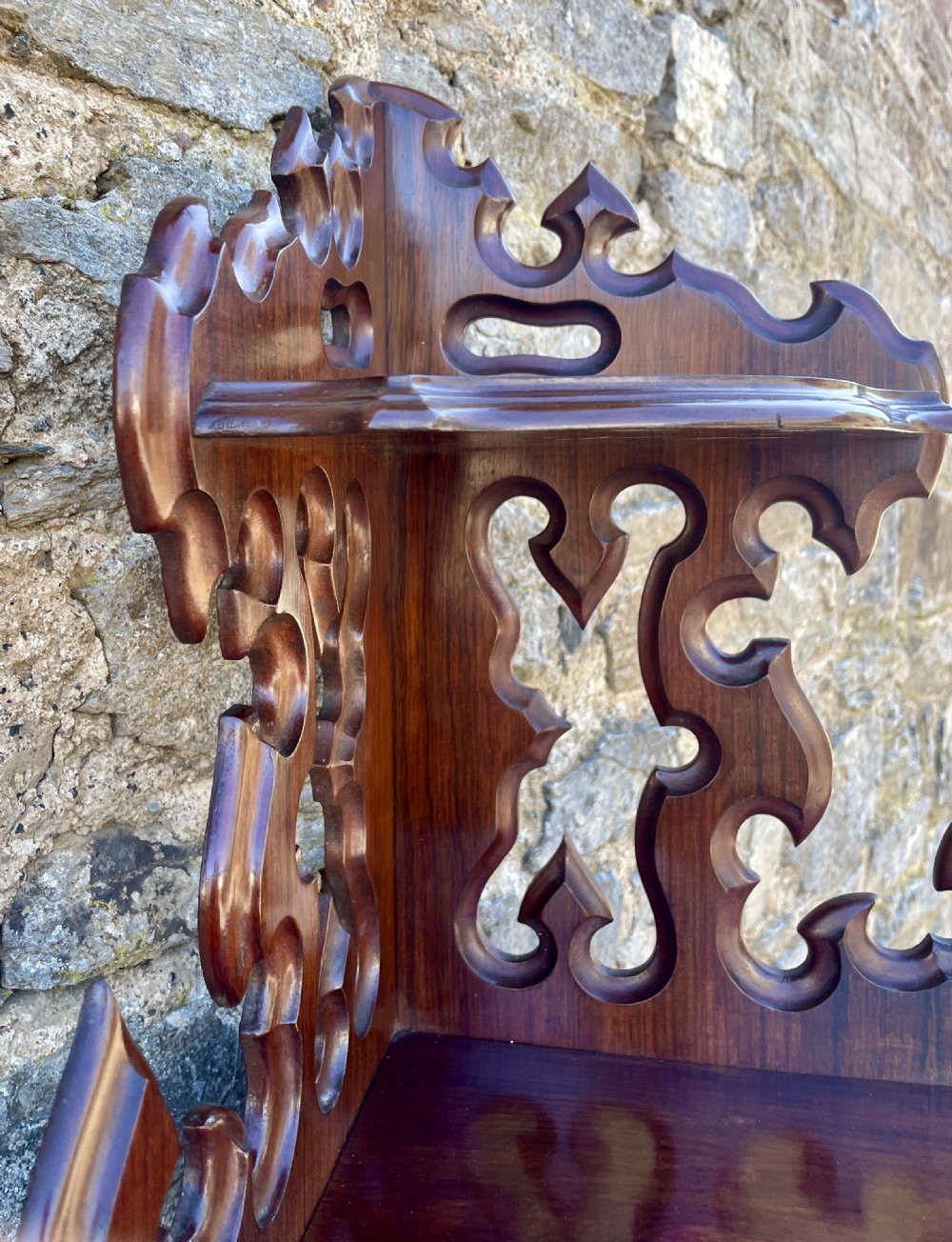 Victorian Rosewood Hanging Corner Shelves View XII