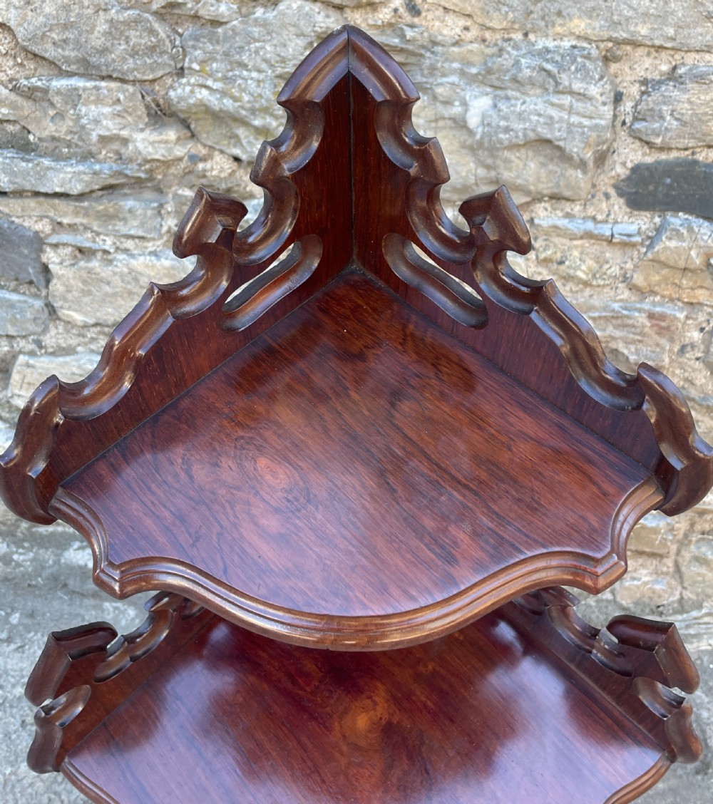 Victorian Rosewood Hanging Corner Shelves View XIII