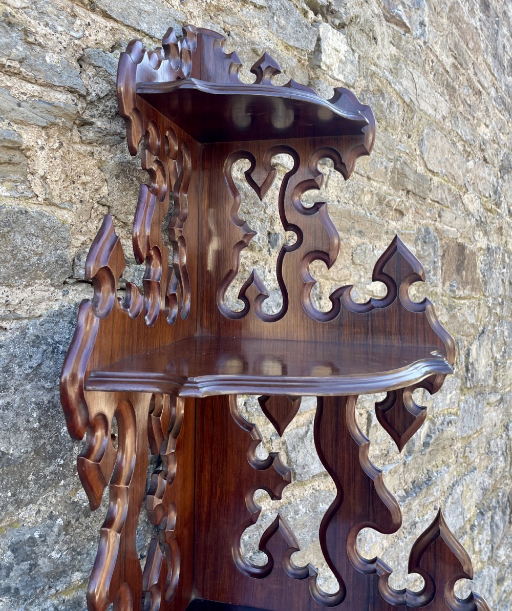 Victorian Rosewood Hanging Corner Shelves View XXIII