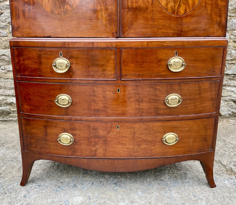 Georgian Mahogany Bow Fronted Wardrobe View VI