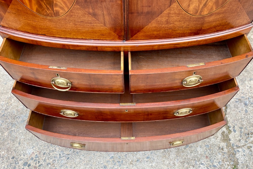 Georgian Mahogany Bow Fronted Wardrobe View VIII