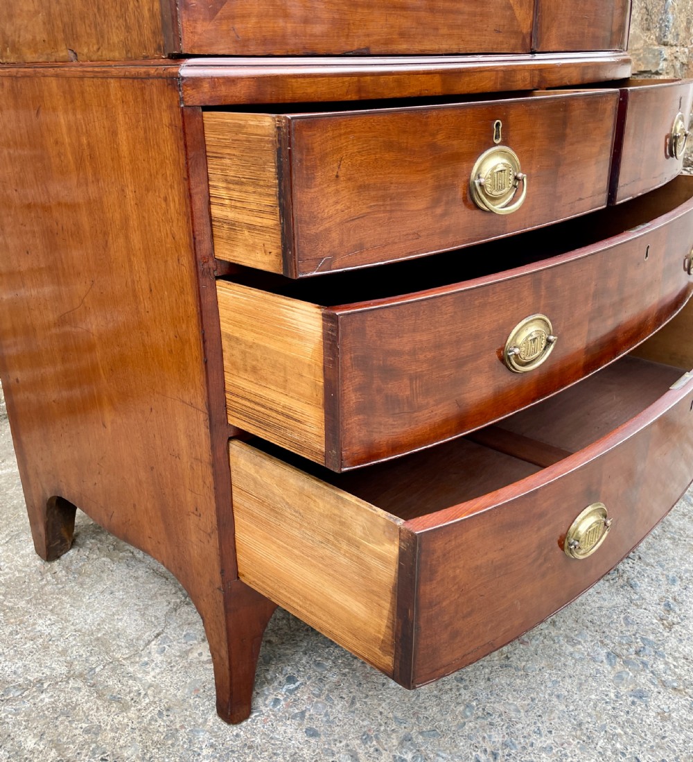 Georgian Mahogany Bow Fronted Wardrobe View IX