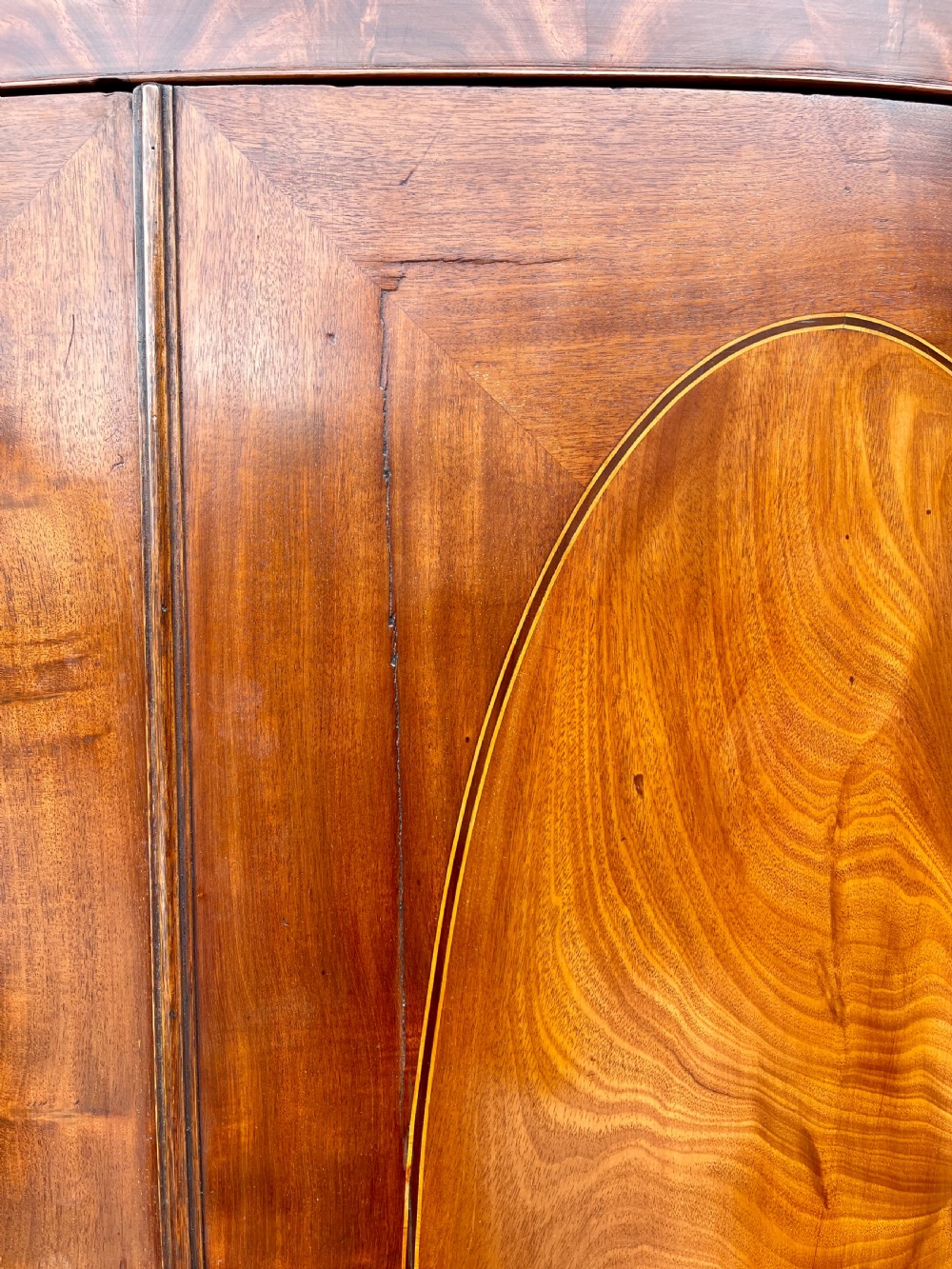 Georgian Mahogany Bow Fronted Wardrobe View XVI