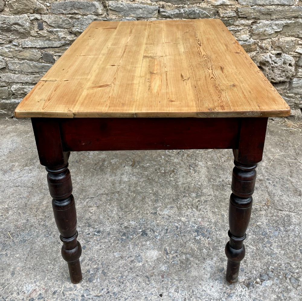 Antique Pine Farmhouse Table View XI