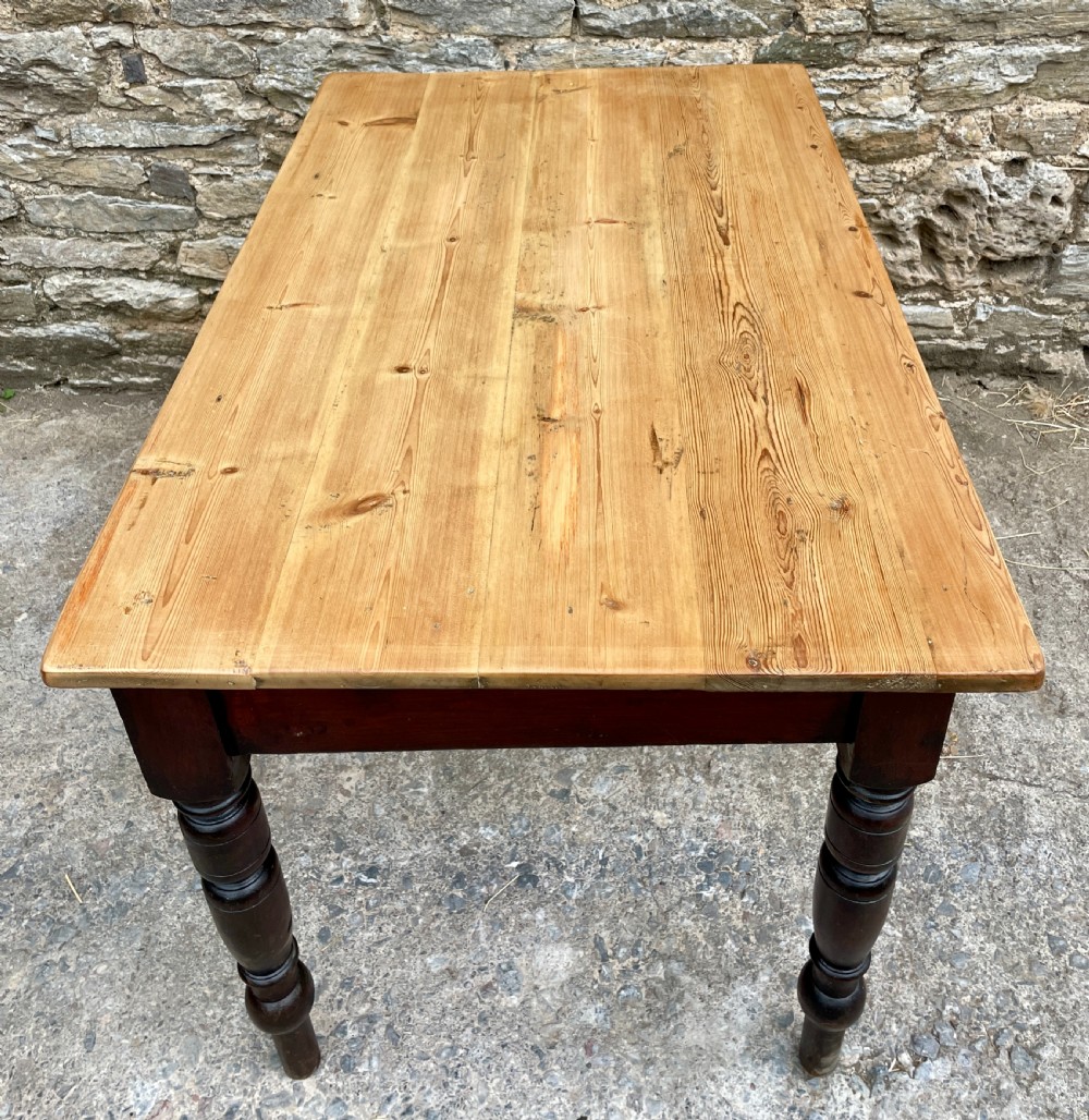 Antique Pine Farmhouse Table View XII