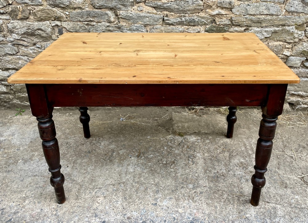 Antique Pine Farmhouse Table View XIII
