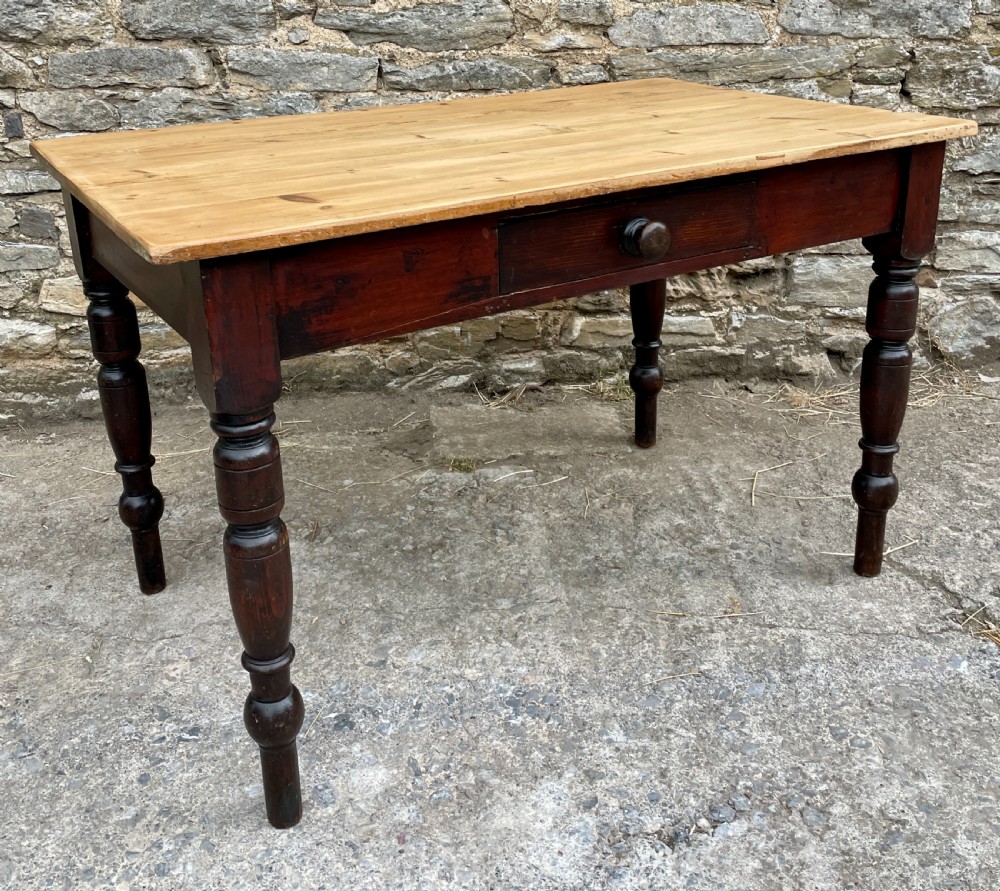 Antique Pine Farmhouse Table View XV