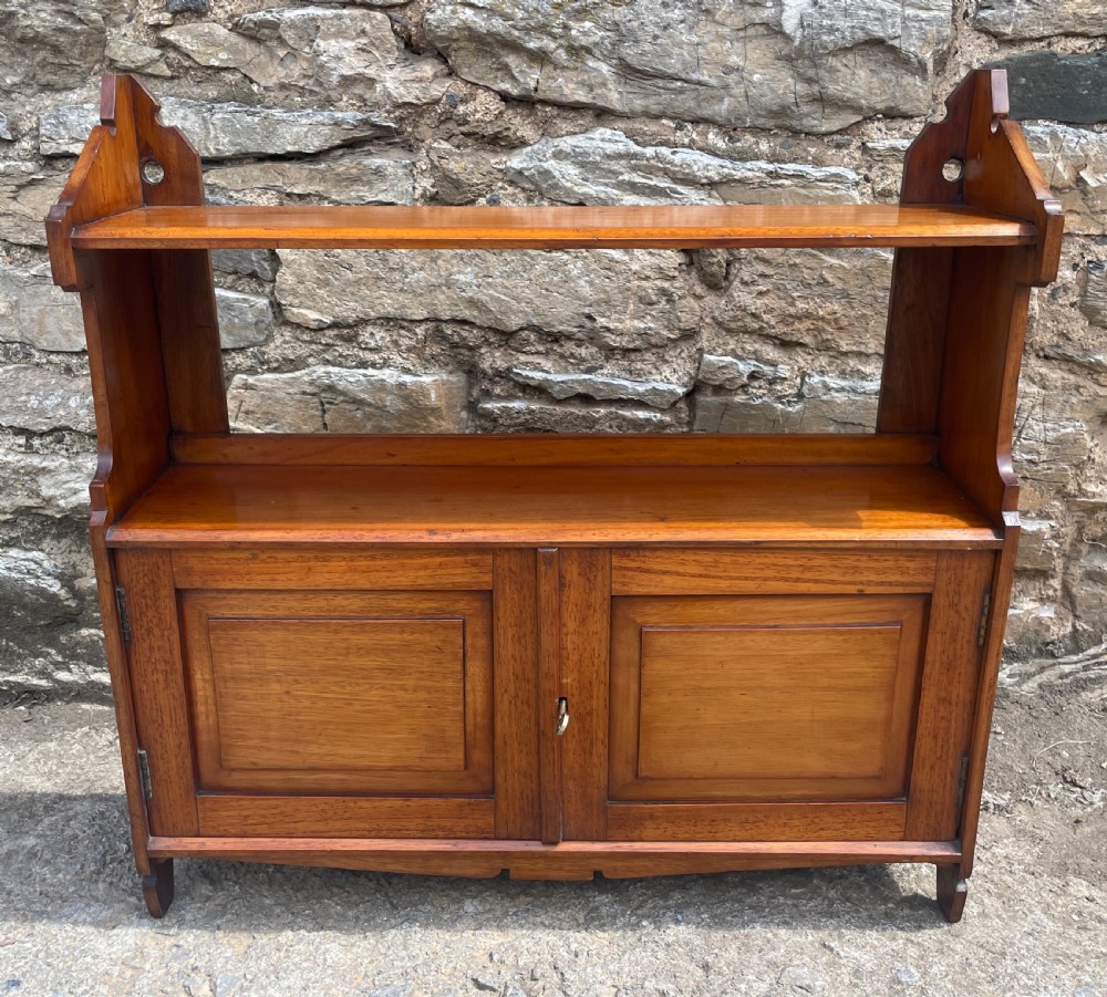 Antique Mahogany Hanging Wall Cabinet 