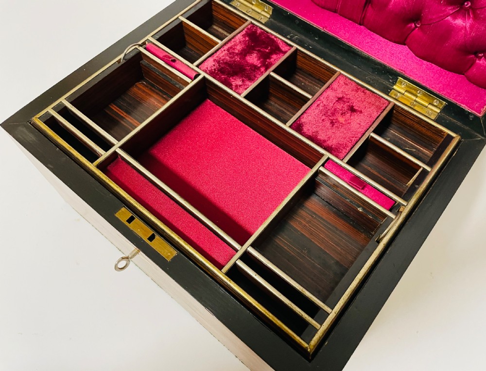 Antique Victorian Inlaid Jewellery or Sewing Box View II