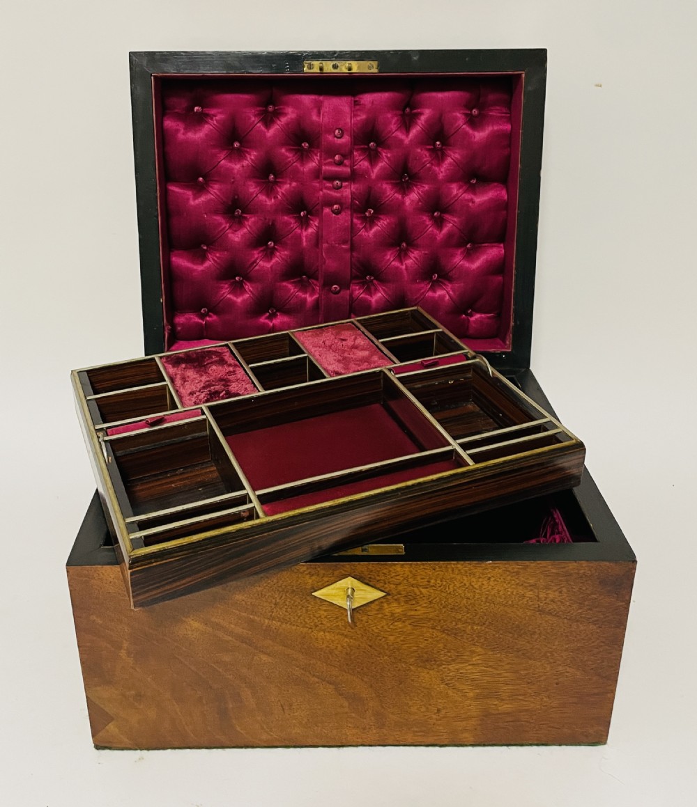 Antique Victorian Inlaid Jewellery or Sewing Box View V