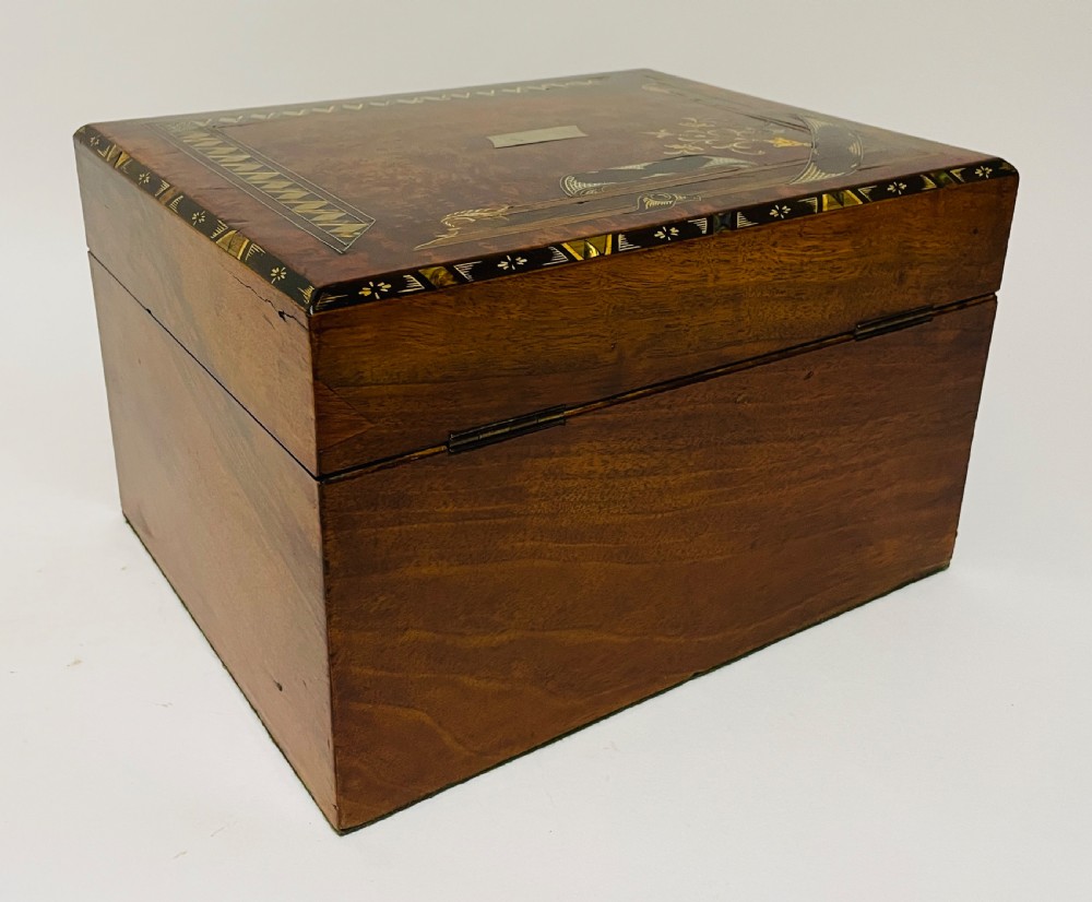 Antique Victorian Inlaid Jewellery or Sewing Box View XII