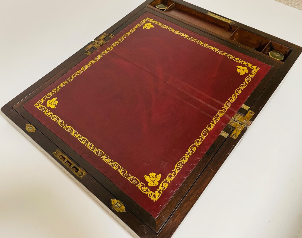 Antique Victorian Rosewood Inlaid Writing Slope  View IV