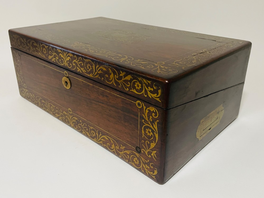 Antique Victorian Rosewood Inlaid Writing Slope  View XIII