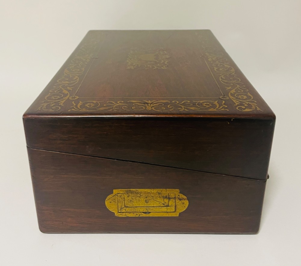 Antique Victorian Rosewood Inlaid Writing Slope  View XIV