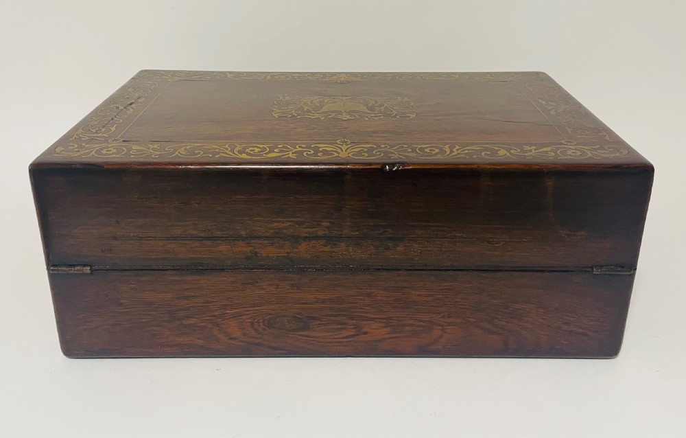 Antique Victorian Rosewood Inlaid Writing Slope  View XVI