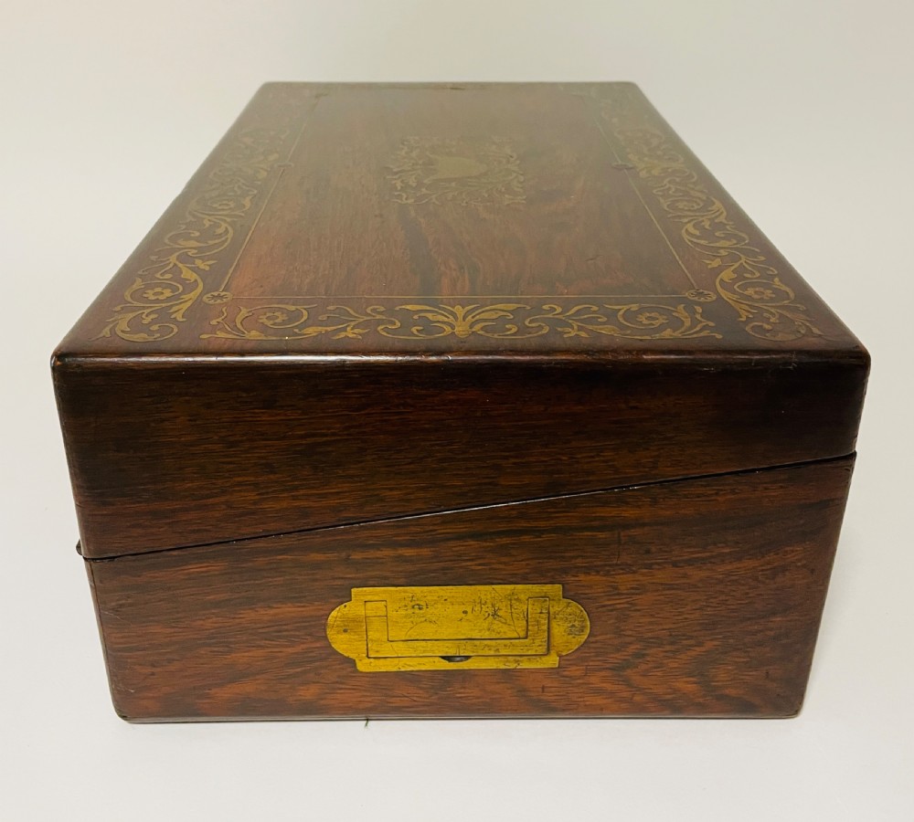 Antique Victorian Rosewood Inlaid Writing Slope  View XVIII