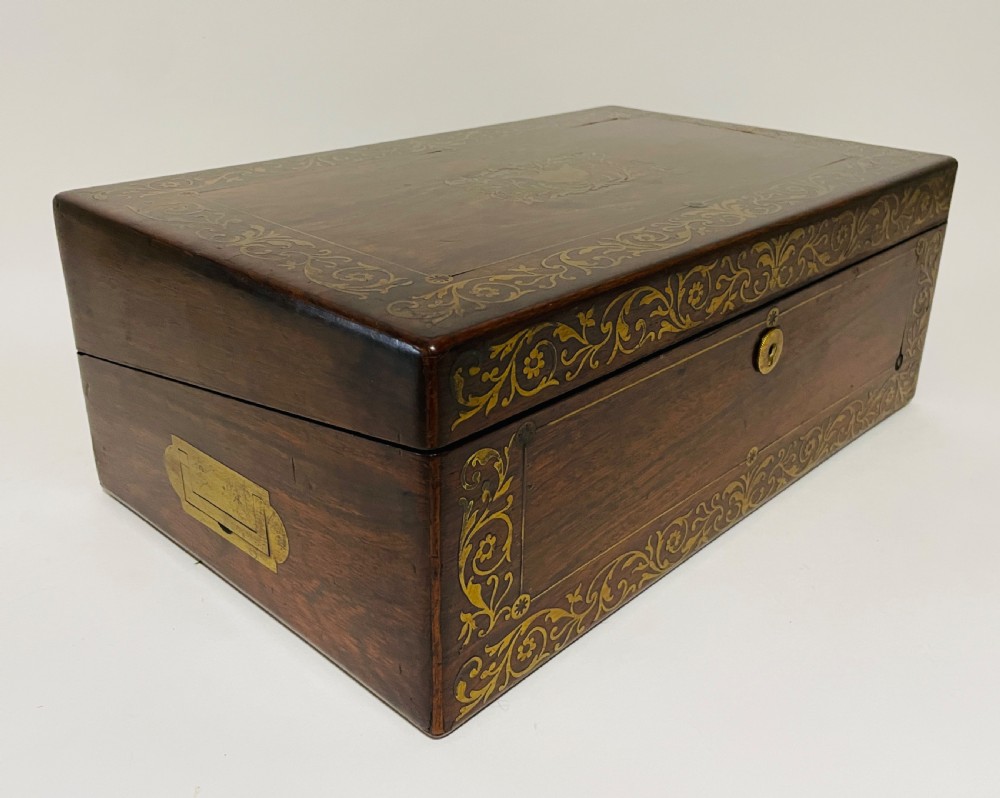 Antique Victorian Rosewood Inlaid Writing Slope  View XIX