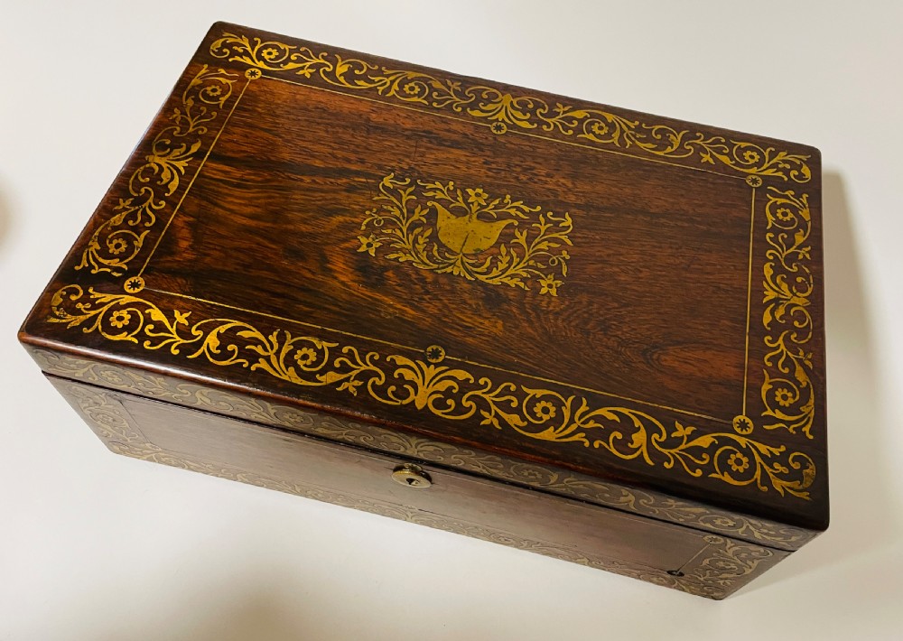 Antique Victorian Rosewood Inlaid Writing Slope  View XX