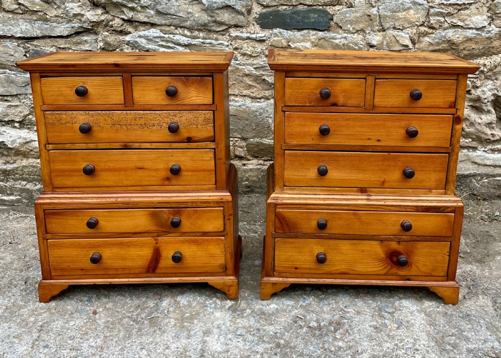 Pair of Miniature Pine Chests of Drawers