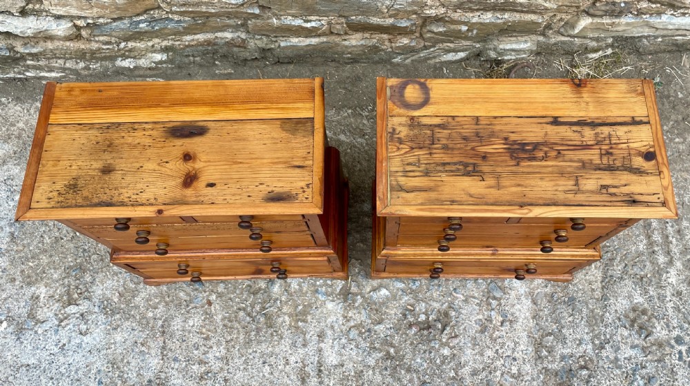 Pair of Miniature Pine Chests of Drawers View III