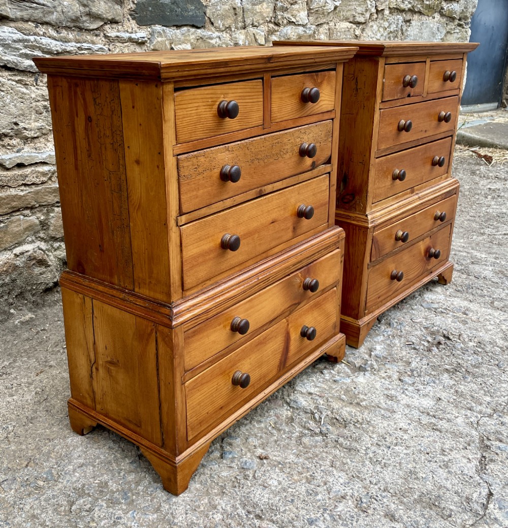 Pair of Miniature Pine Chests of Drawers View IV