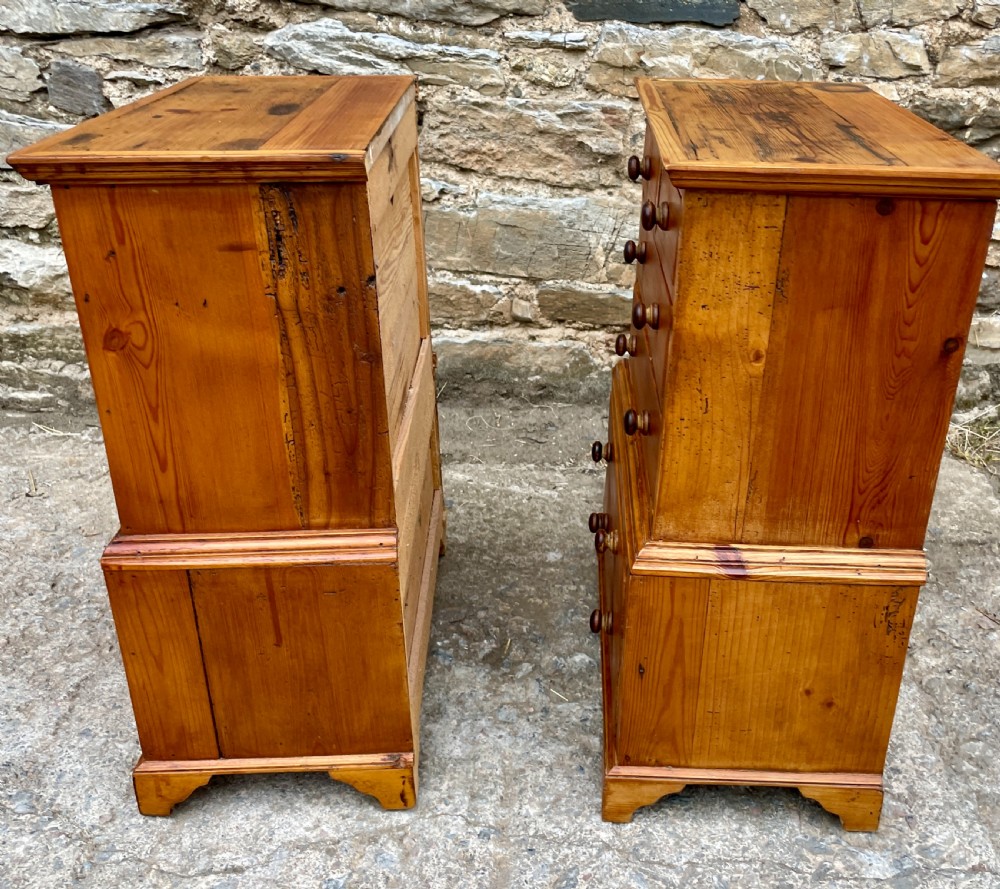 Pair of Miniature Pine Chests of Drawers View X