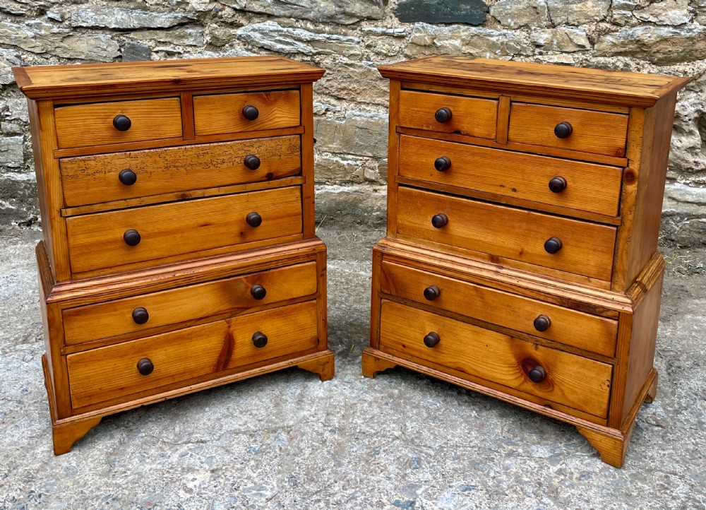 Pair of Miniature Pine Chests of Drawers View XII