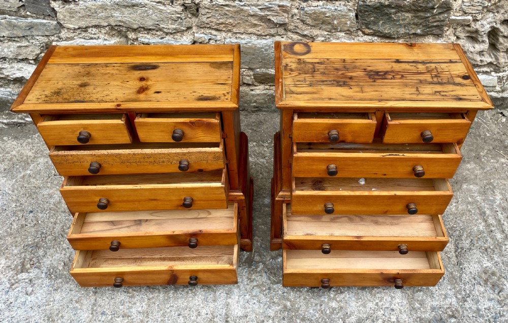 Pair of Miniature Pine Chests of Drawers View XIII