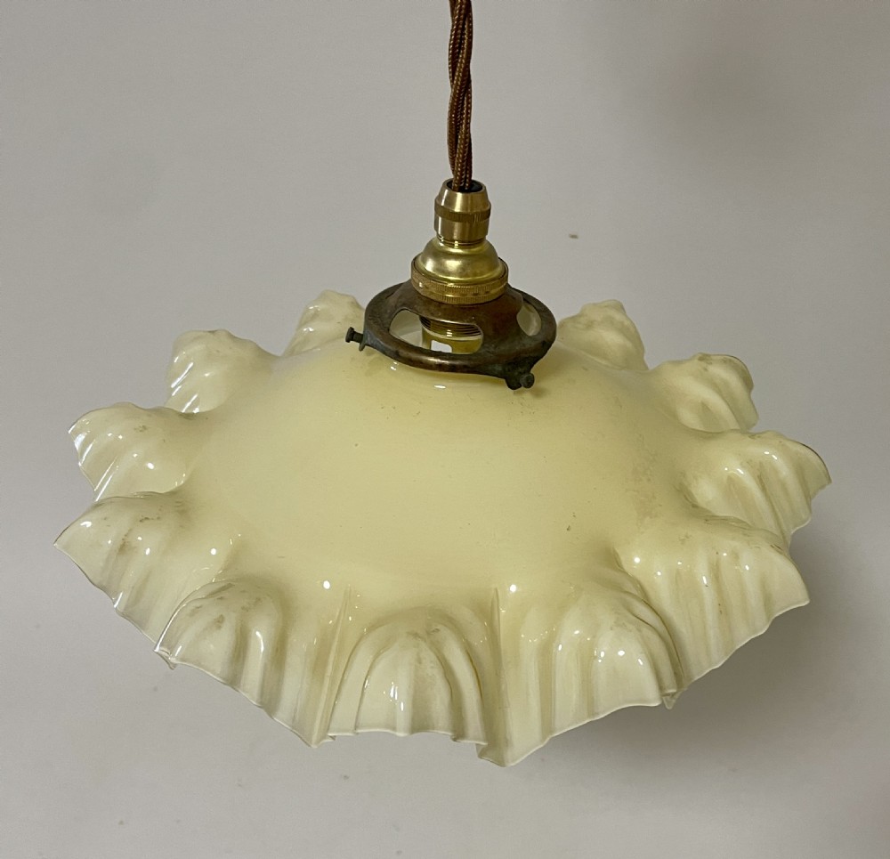 Antique French Glass Handkerchief Pendant View III