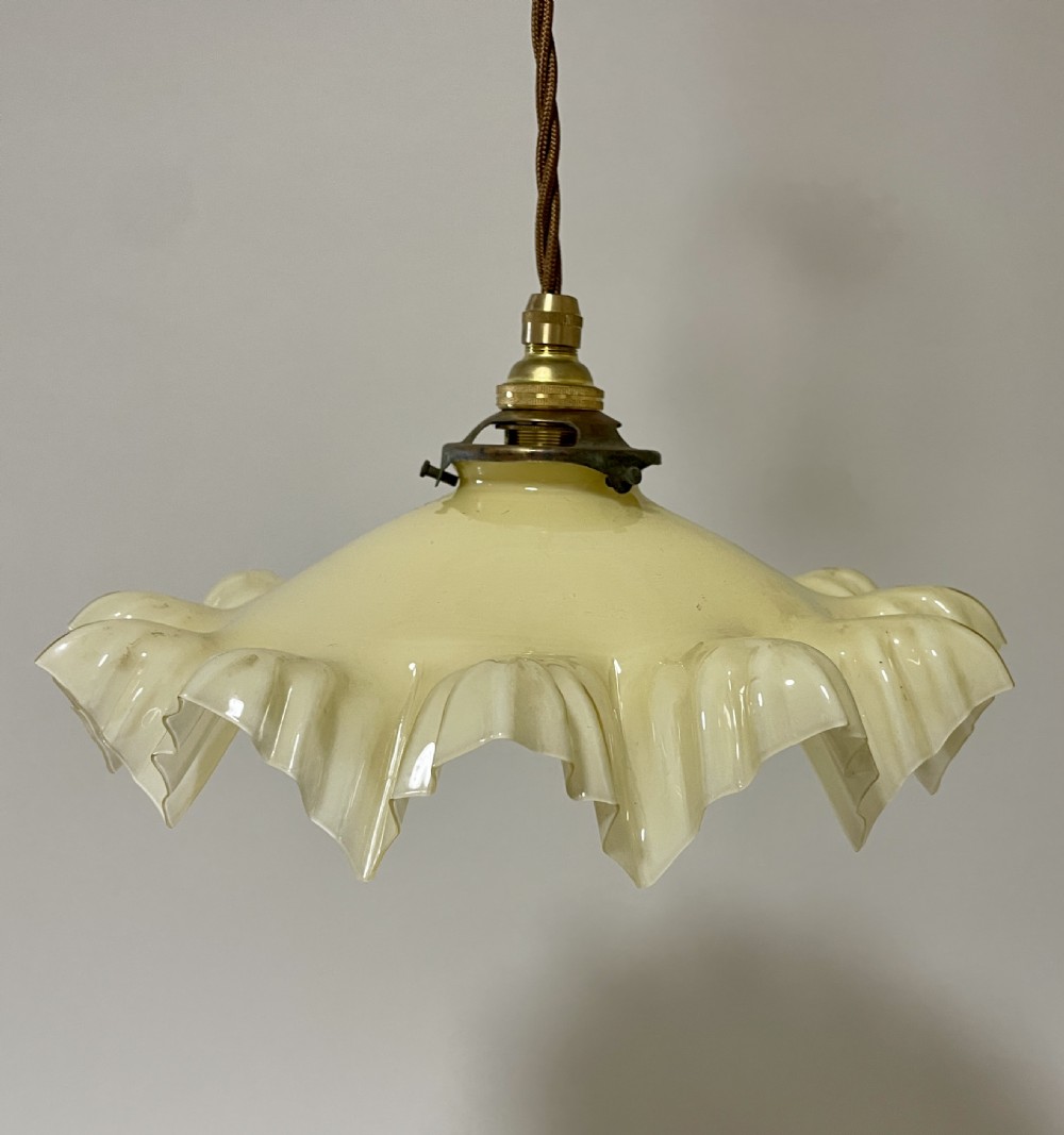 Antique French Glass Handkerchief Pendant View IV