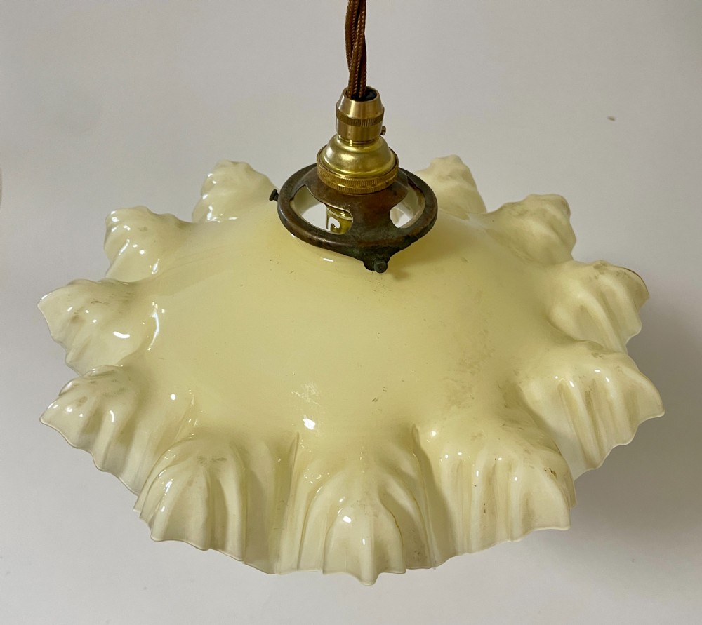 Antique French Glass Handkerchief Pendant View VI