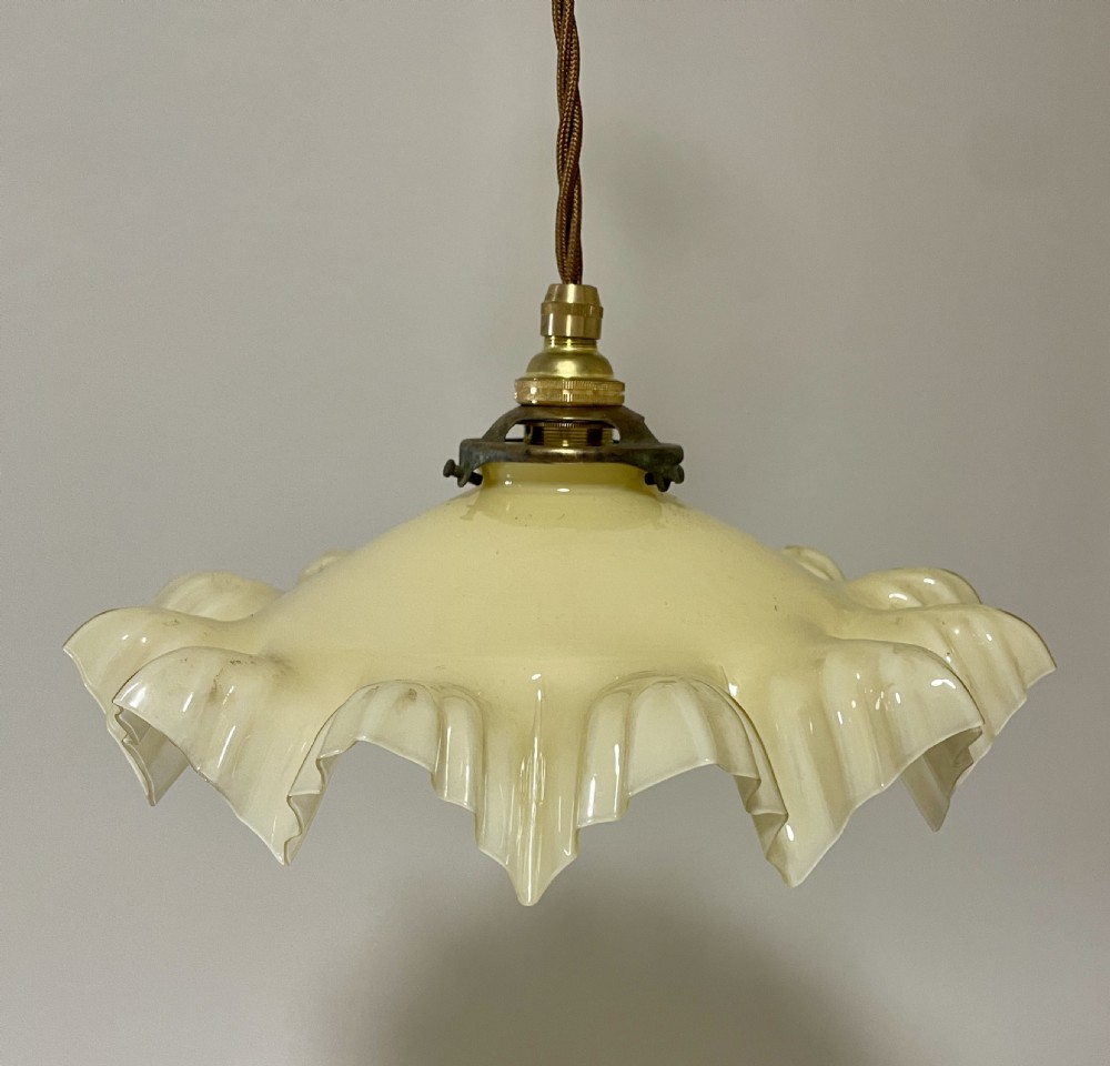 Antique French Glass Handkerchief Pendant View VII
