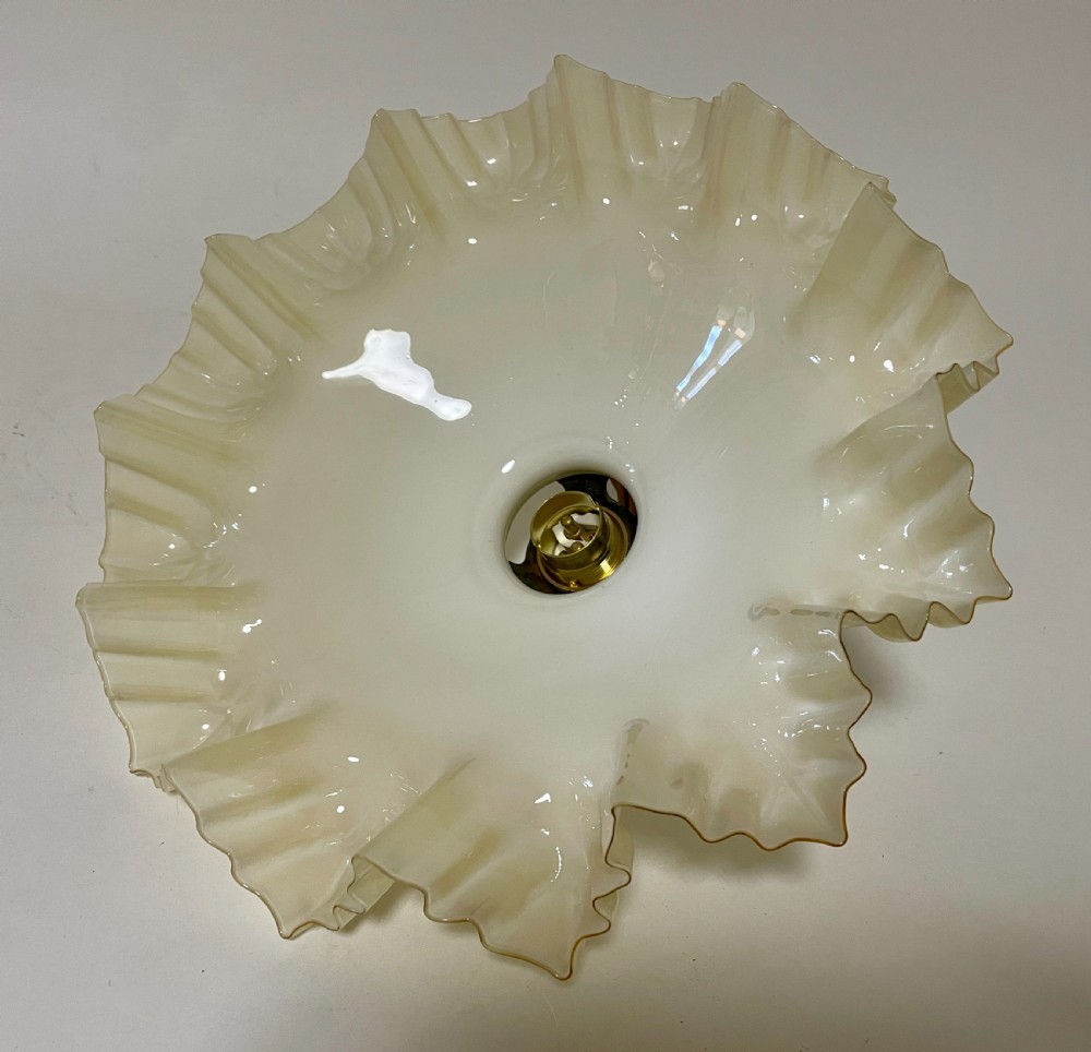 Antique French Glass Handkerchief Pendant View IX