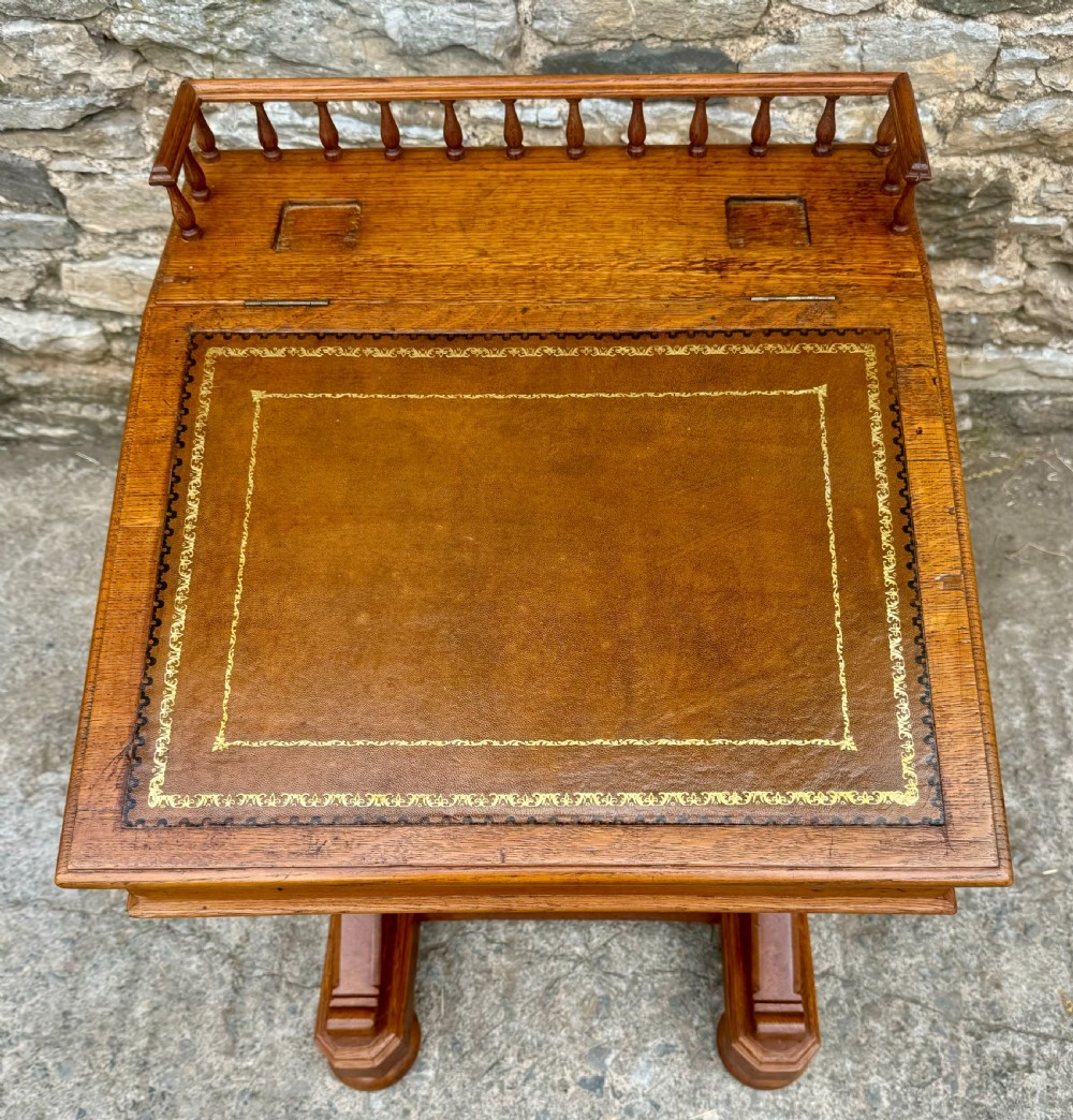 Victorian Golden Oak Davenport View IV