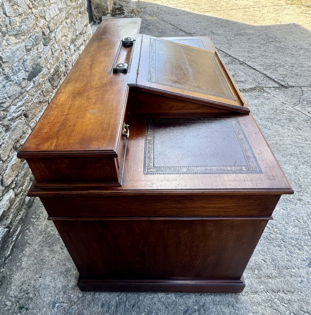 Large Edwardian Walnut Pedestal Desk View V