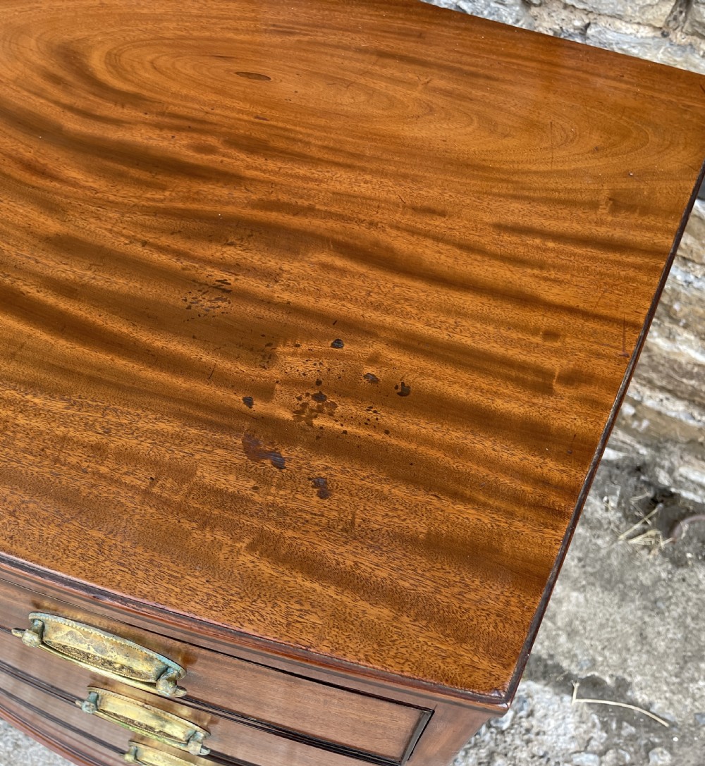 Small Georgian Mahogany and Ebony Bow Front Chest of Drawers View XVIII