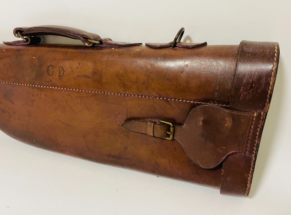 Antique Leather Leg of Mutton Gun Case View II
