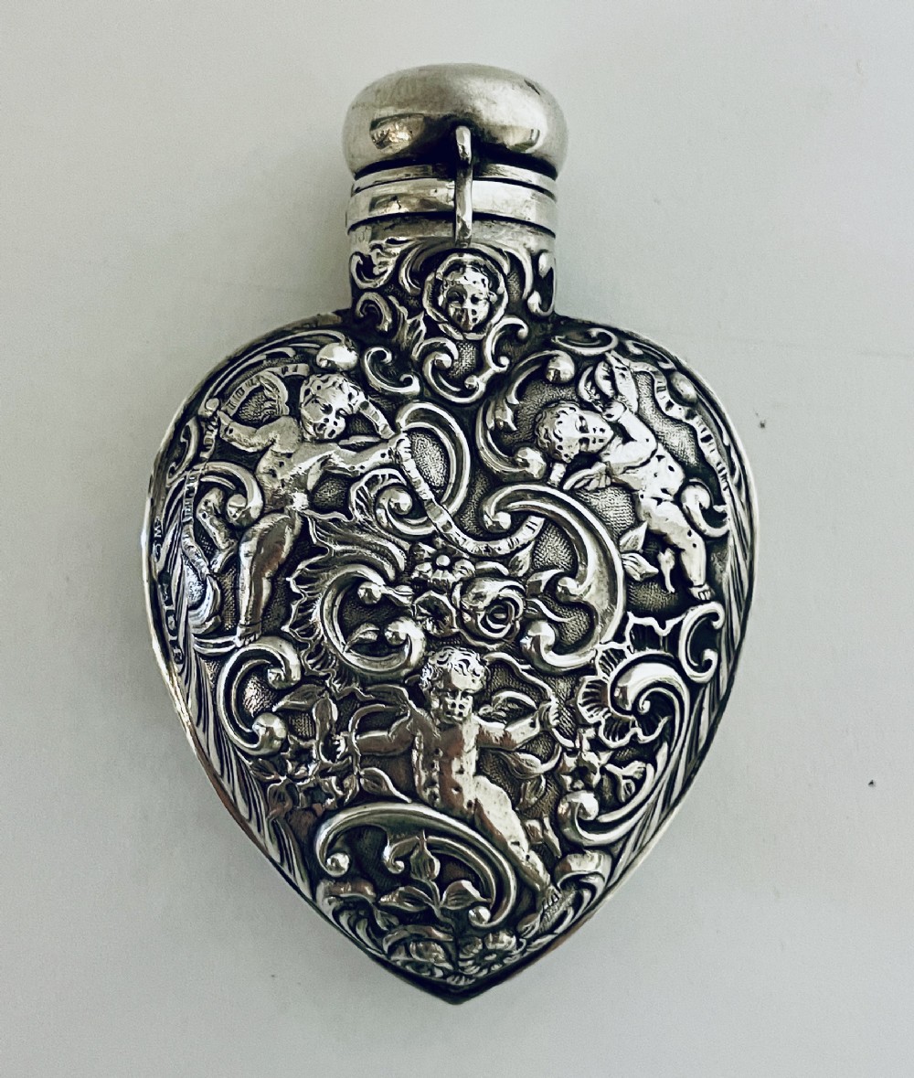 Antique Silver Cherub Perfume Flask