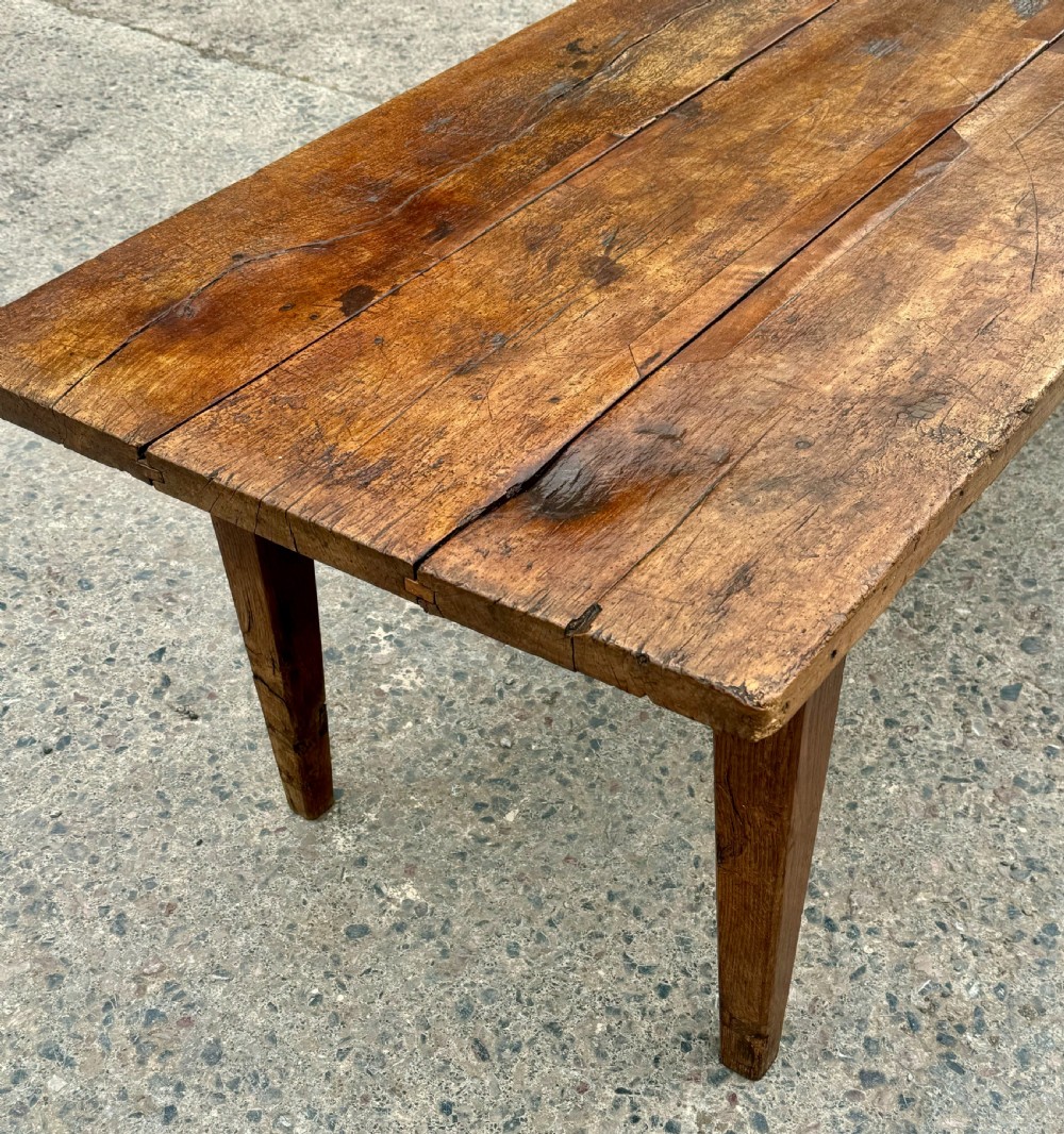 Antique French Elm and Oak Table View III