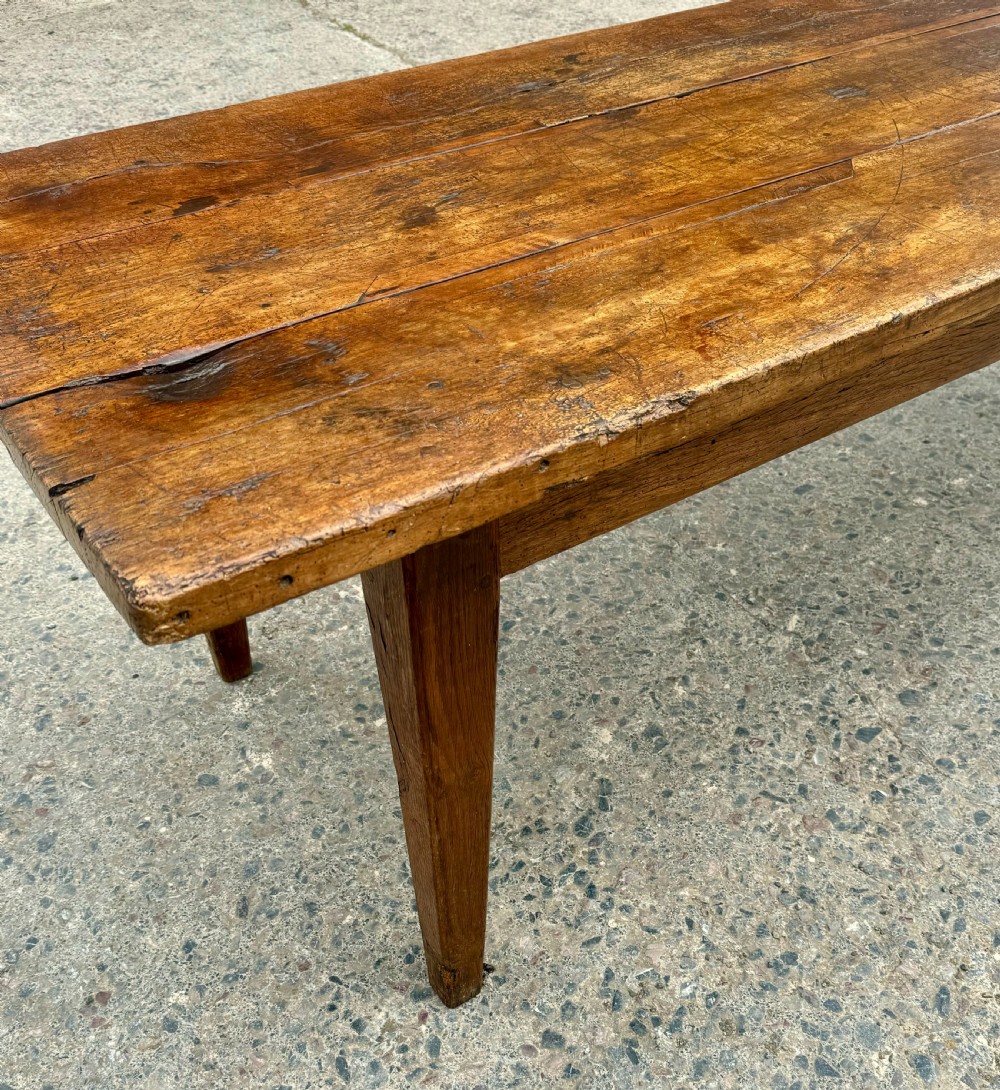 Antique French Elm and Oak Table View V