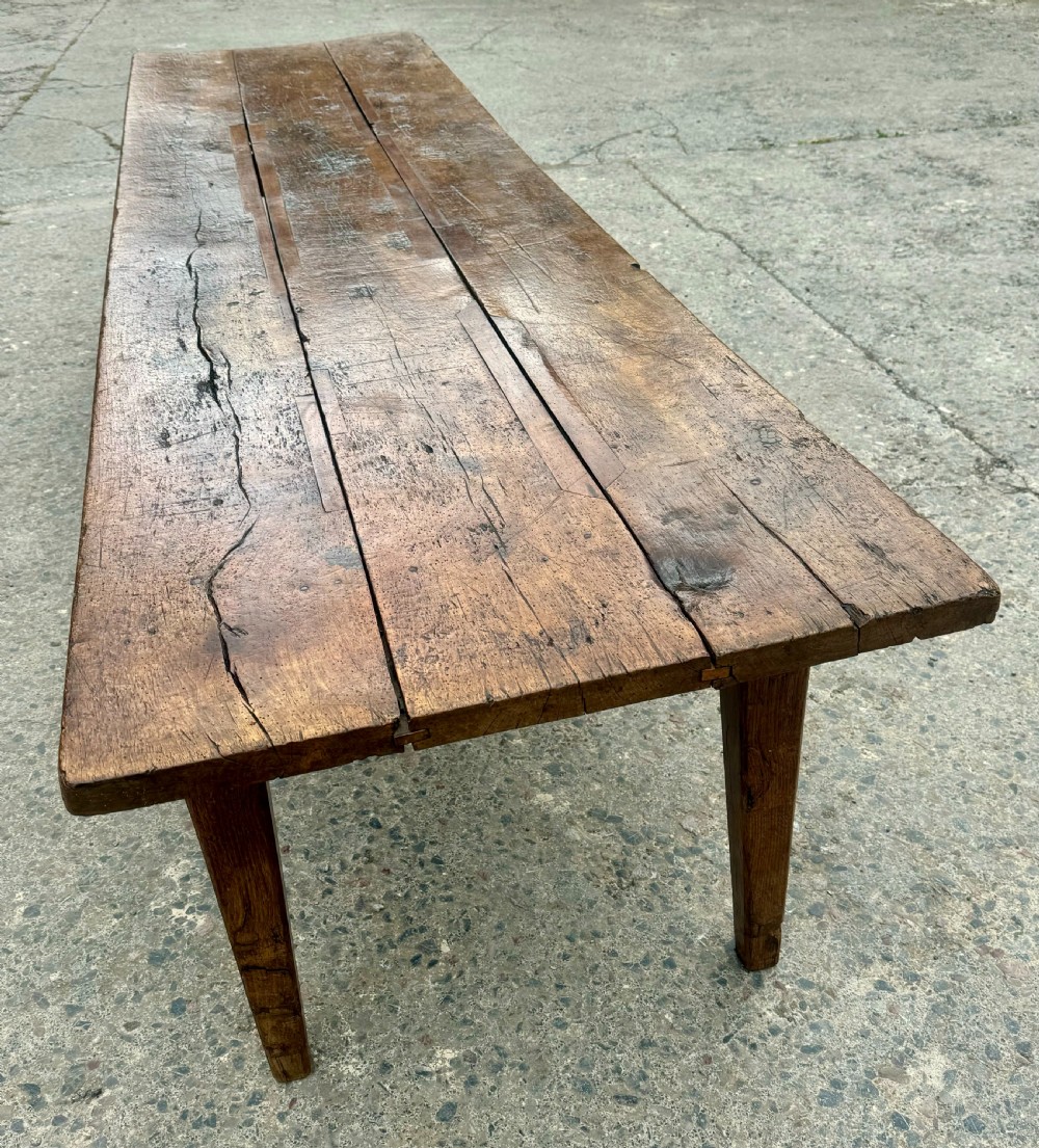 Antique French Elm and Oak Table View VI