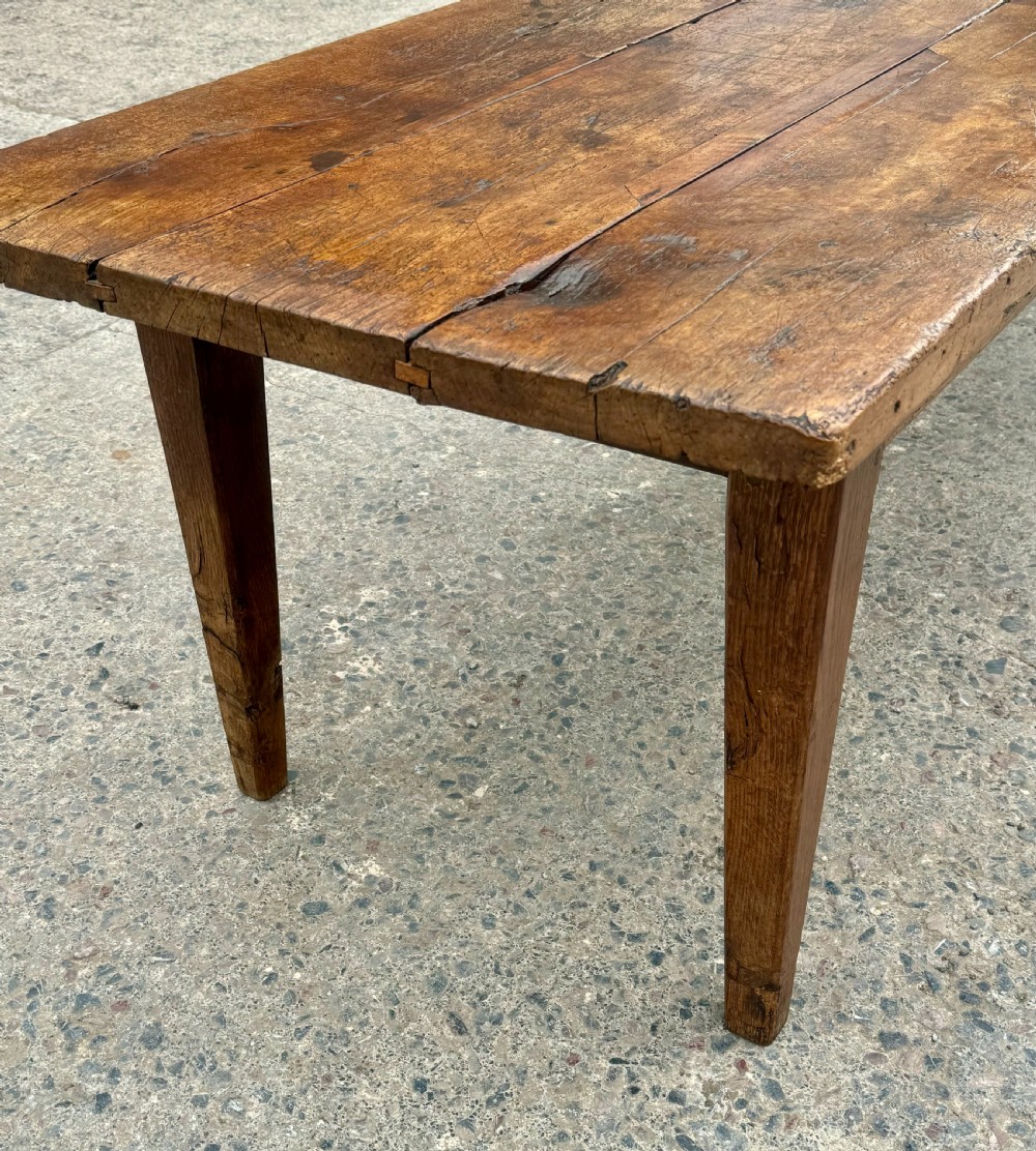 Antique French Elm and Oak Table View VII