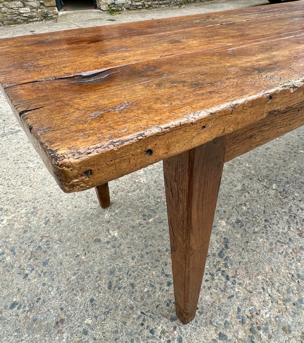 Antique French Elm and Oak Table View VIII