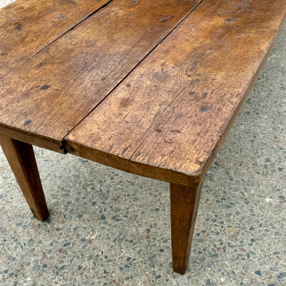 Antique French Elm and Oak Table View X