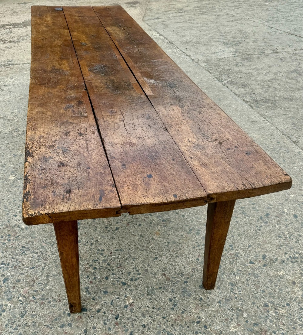 Antique French Elm and Oak Table View XI